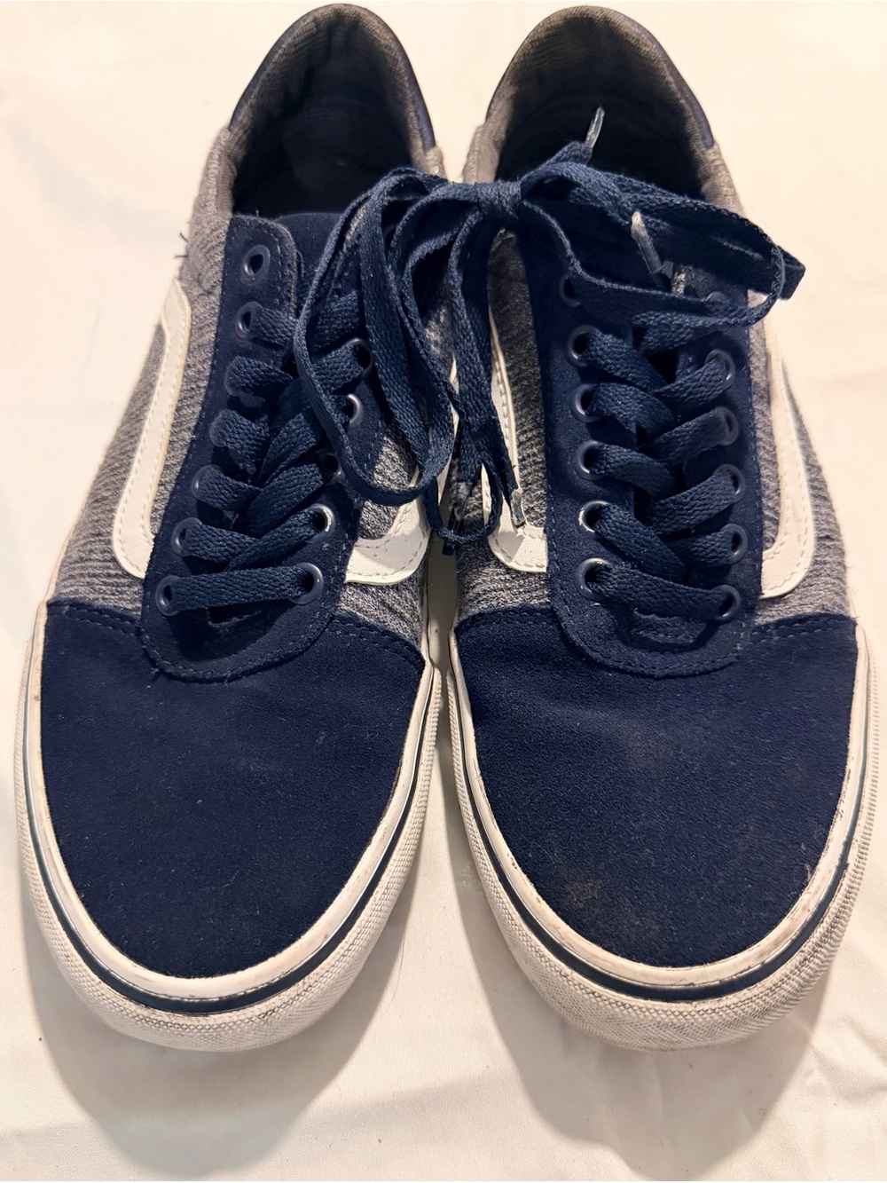 Vans Navy Blue and White Low-Top Sneakers